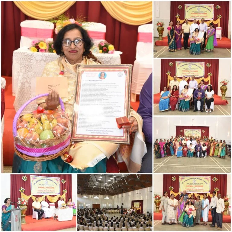 Farewell Programme of our beloved teacher Mrs. Ida Rozario held on 19th December 2023 at Urwa Church Centenary Hall.