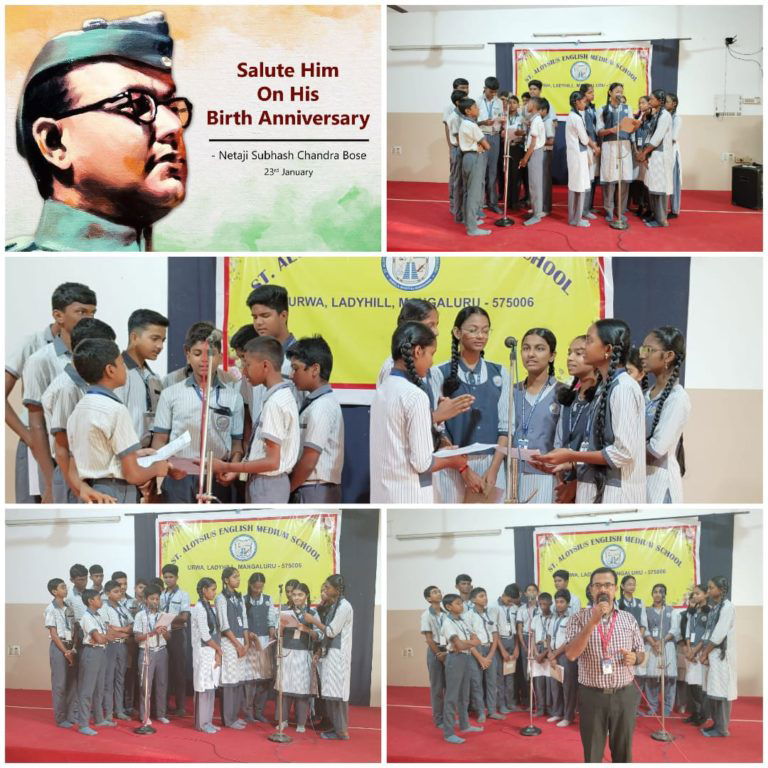 Birthday Anniversary of Netaji Subhash Chandra Bose celebrated in St Aloysius English Medium School, Urwa  on 23rd January 2024