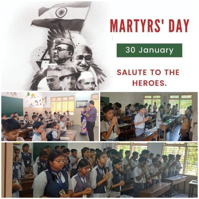 Martyrs' Day in India, also known as Shaheed Diwas, was observed on 30th January in St Aloysius English Medium School Urwa. This is the day the Father of the Nation,  Mahatma Gandhi  was assassinated in 1948.