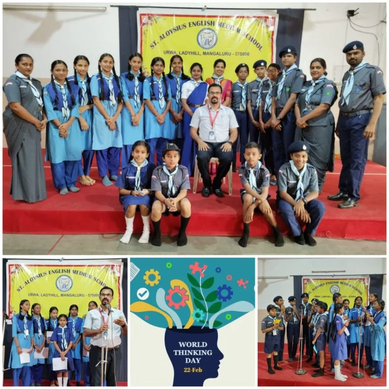 "Think Big Dream Big" Thinking Day celebrated in St Aloysius English Medium School, Urwa  on 22nd February 2024 by the students of Cubs, Bulbuls, Scouts & Guides.